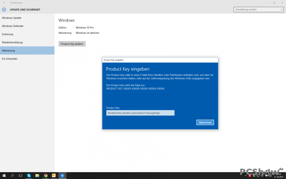 Windows 10 Product Key ändern