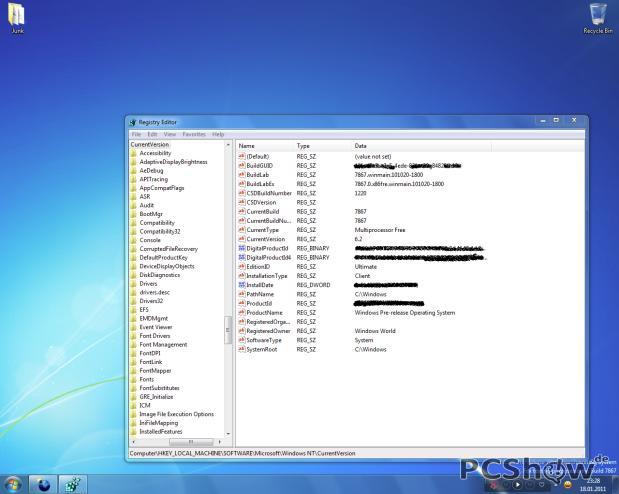 Erste Screenshots von Windows 8: Registry