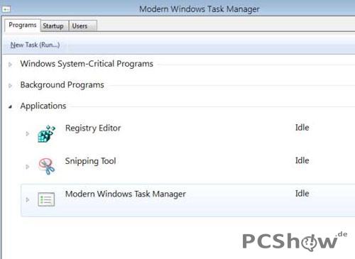 Neuer Windows 8 Task-Manager mit Programmbündelung