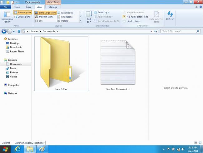 Windows 8 DP: Windows Explorer - View