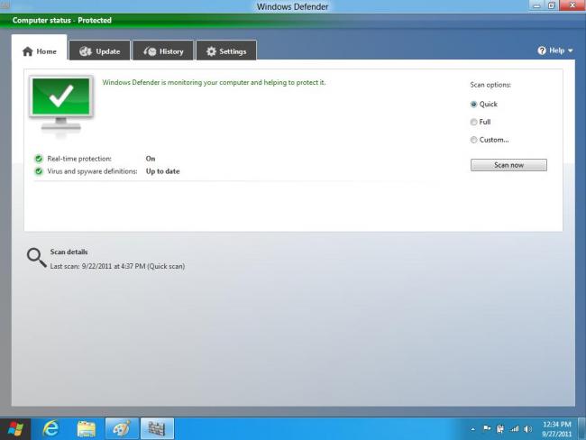 Windows 8 DP: Windows Defender