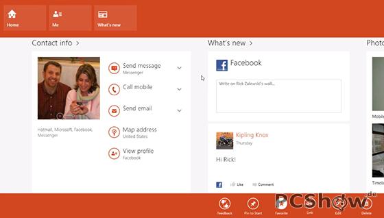 Windows 8 Kontakte App