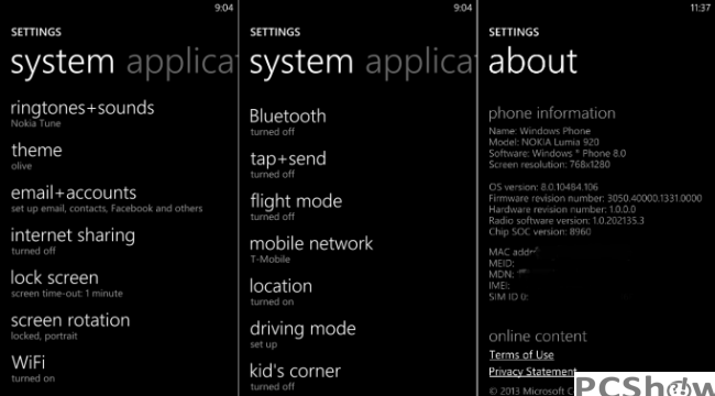 Windows Phone 8.1 Screens