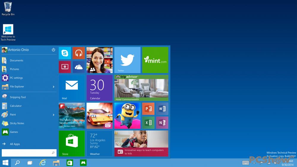 Windows 10 Startscreen