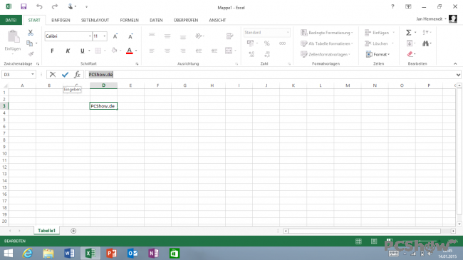 Daten ändern in Excel 2013