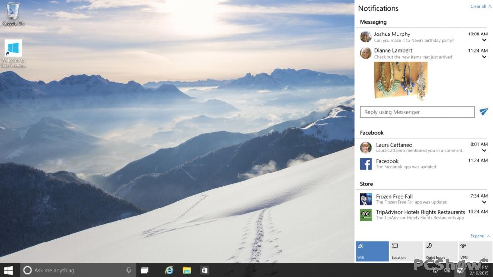 Windows 10 Action Center