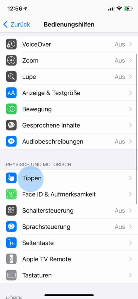 iPhone Screenshot machen per Tippen