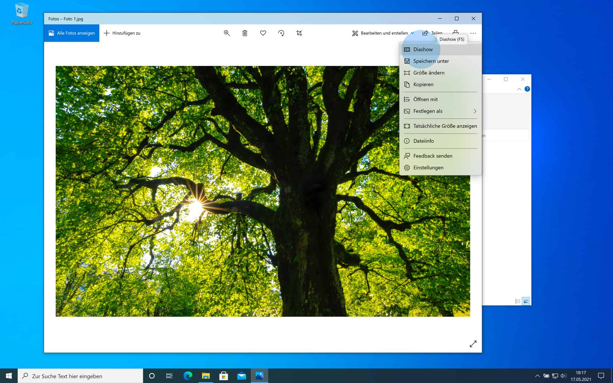 Diashow in Windows 10 starten