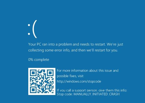 Neuer Windows 10 Bluescreen mit QR-Code