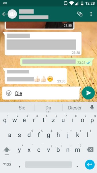 Android 6 Tastatur in WhatsApp