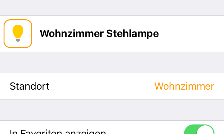 Home App - Gerät bearbeiten