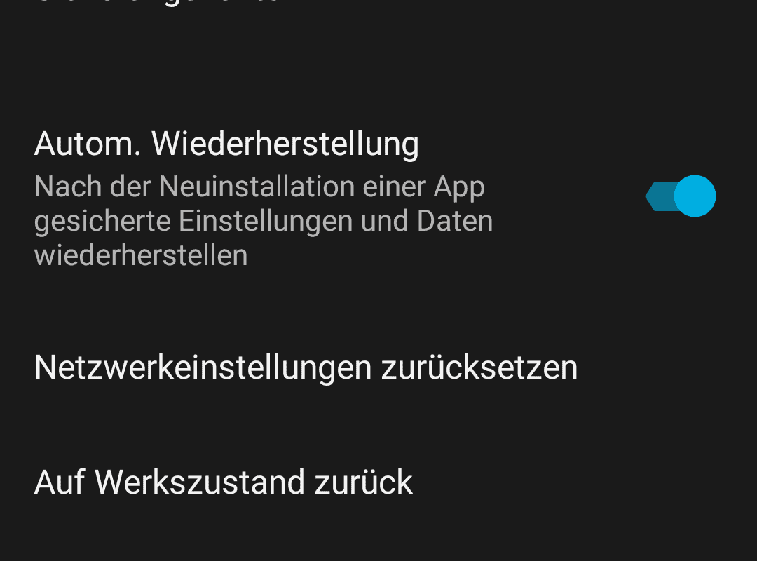 Sicherung in Android 6