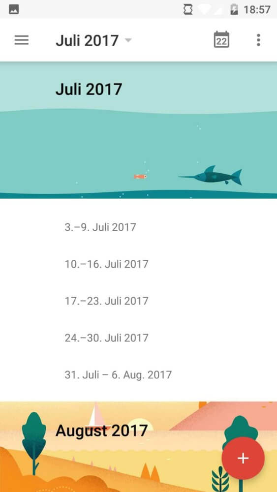 Terminübersicht im Kalender von Android 6