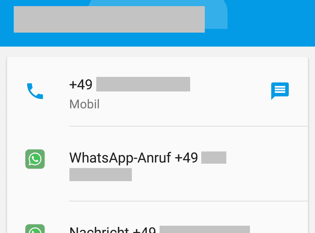 Kontaktinformationen in Android 6