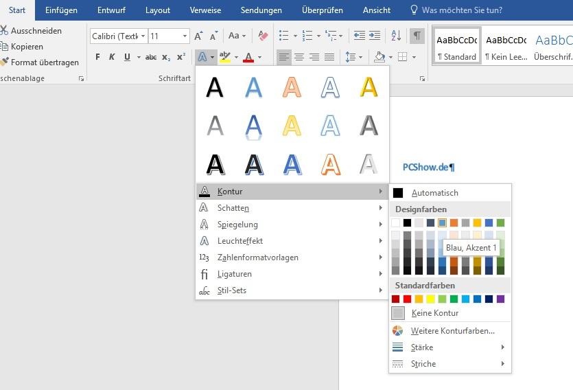 Texteffekte in Word 2016