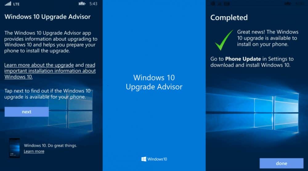 Windows 10 Mobile Upgrade Advisor