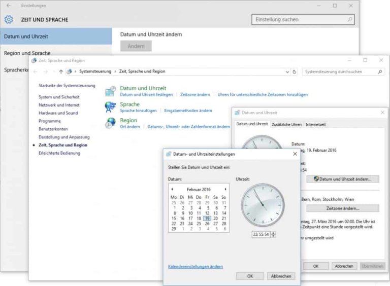 Uhrzeit in Windows 10 ändern PCShow.de