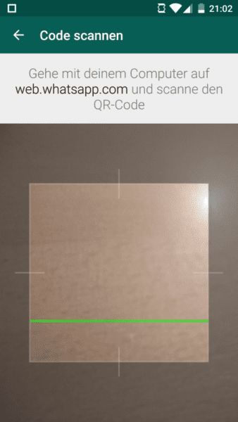 WhatsApp Web Code scannen