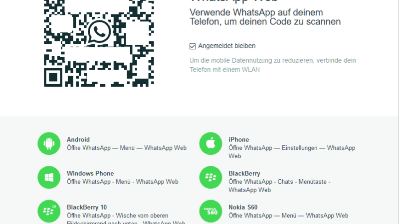 WhatsApp Web einrichten unter Windows 10