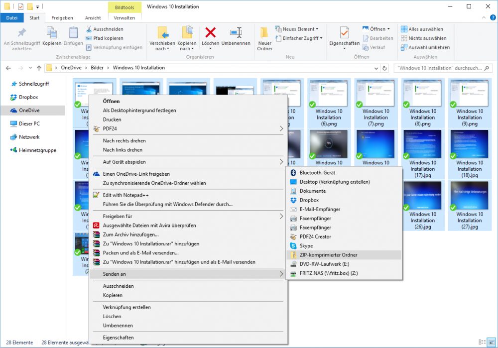 Windows 10 Dateien komprimieren mit ZIP PCShow.de