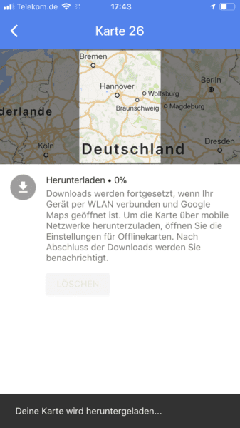 Offline Maps: Herunterladen