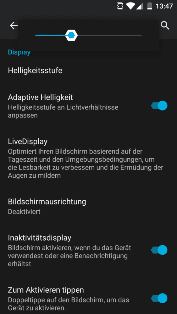 Displayhelligkeit ändern