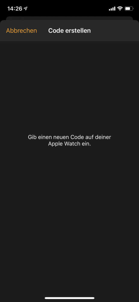 Apple Watch Code eingeben