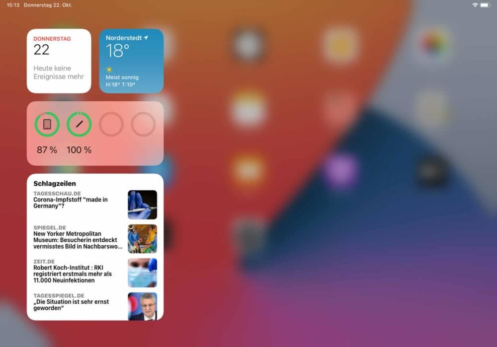 Apple Pencil Batterieanzeige per Widget