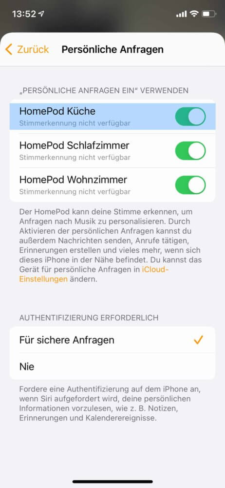 Homepod einstellen