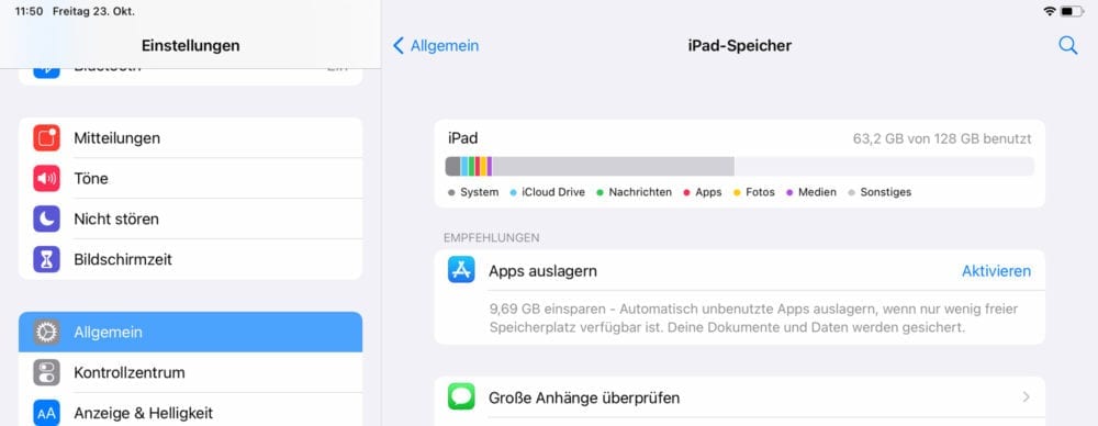 iPad schneller machen durch Apps auslagern