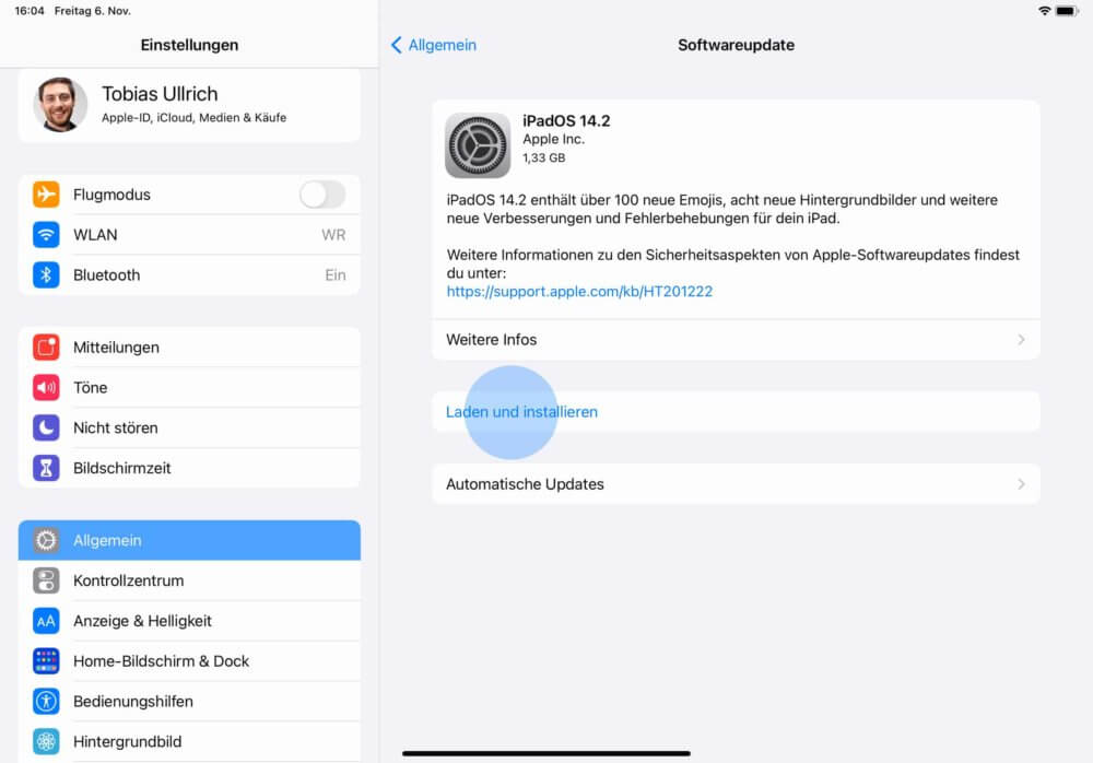 iPad Update installieren