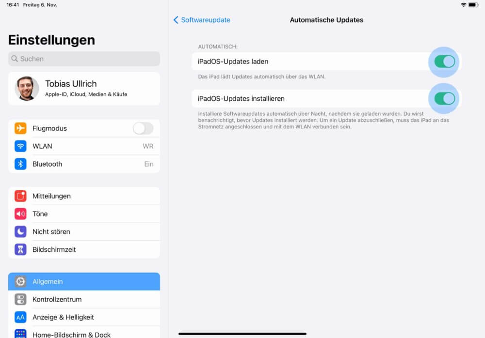 Automatisches iPad Update aktivieren