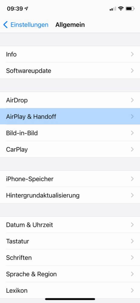 HomePod Handoff über Einstellungen aktivieren