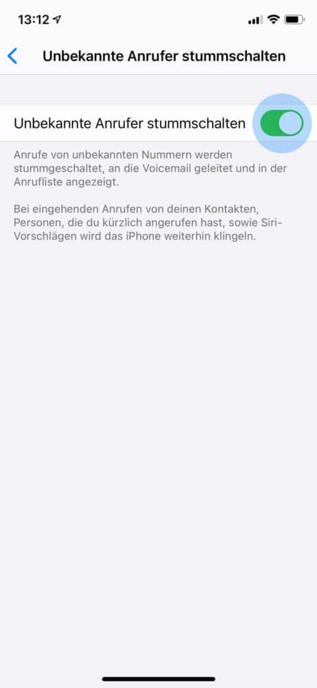 Unbekannte iPhone Nummer blockieren