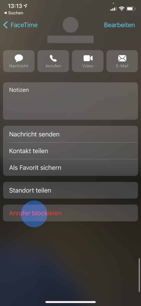 FaceTime Nummer blockieren