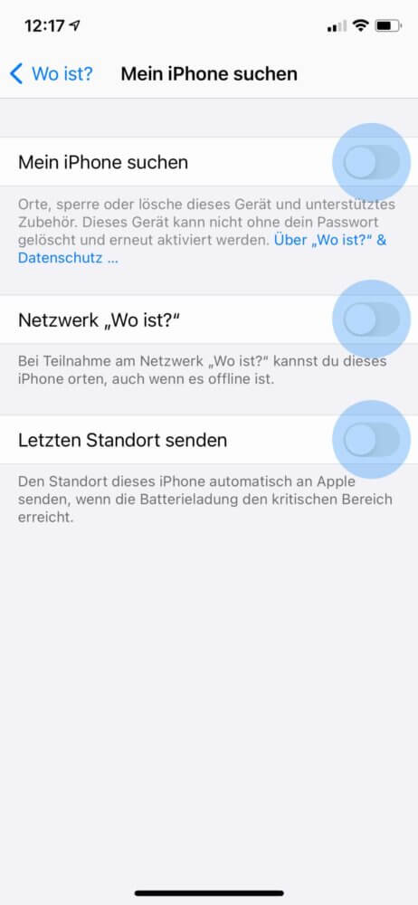 iPhone für Verkauf vorbereiten - Alles deaktivieren