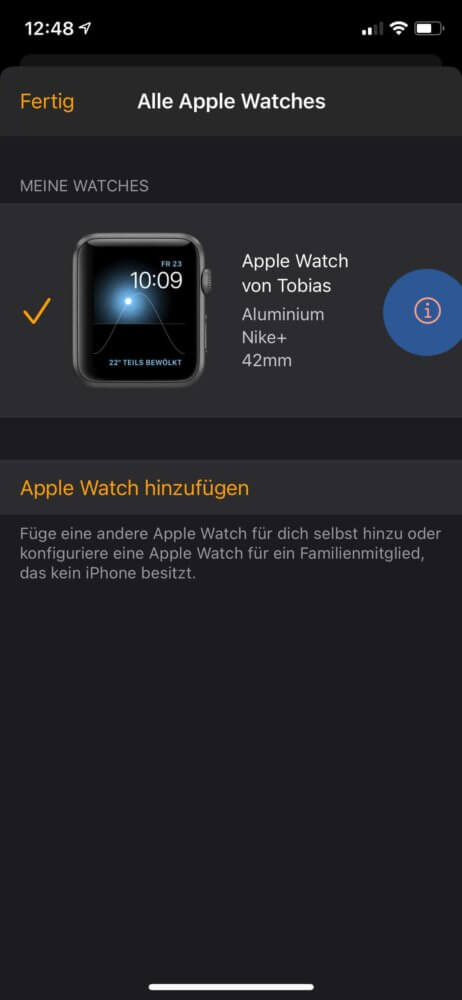 Deine Apple Watch auswählen