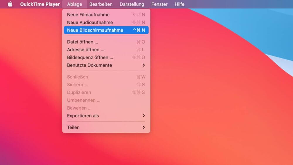 Bildschirmaufnahme MacBook mit Ton erstellen