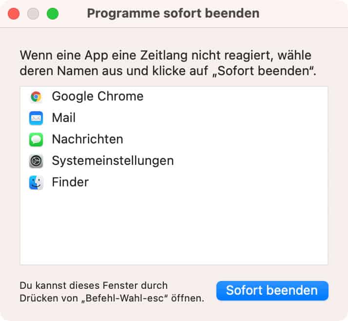 MacBook Herunterfahren erzwingen