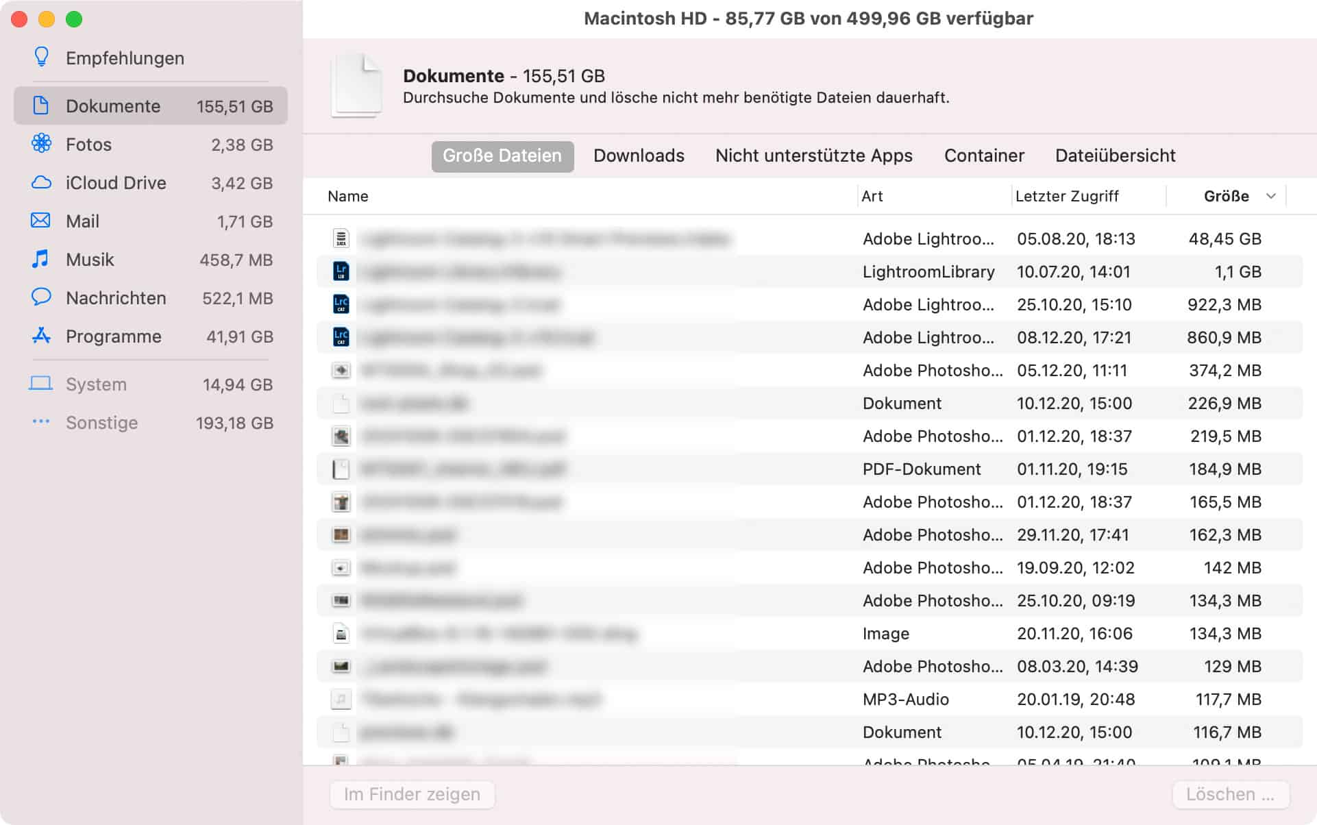 MacBook Speicher verwalten und Dateien löschen