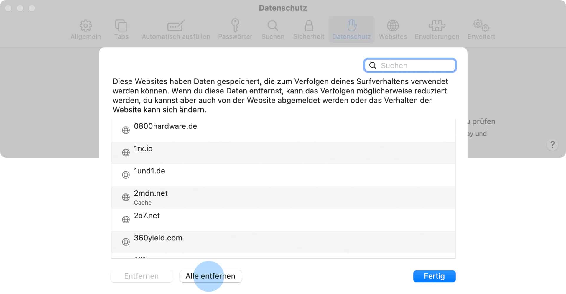 Browsercache löschen