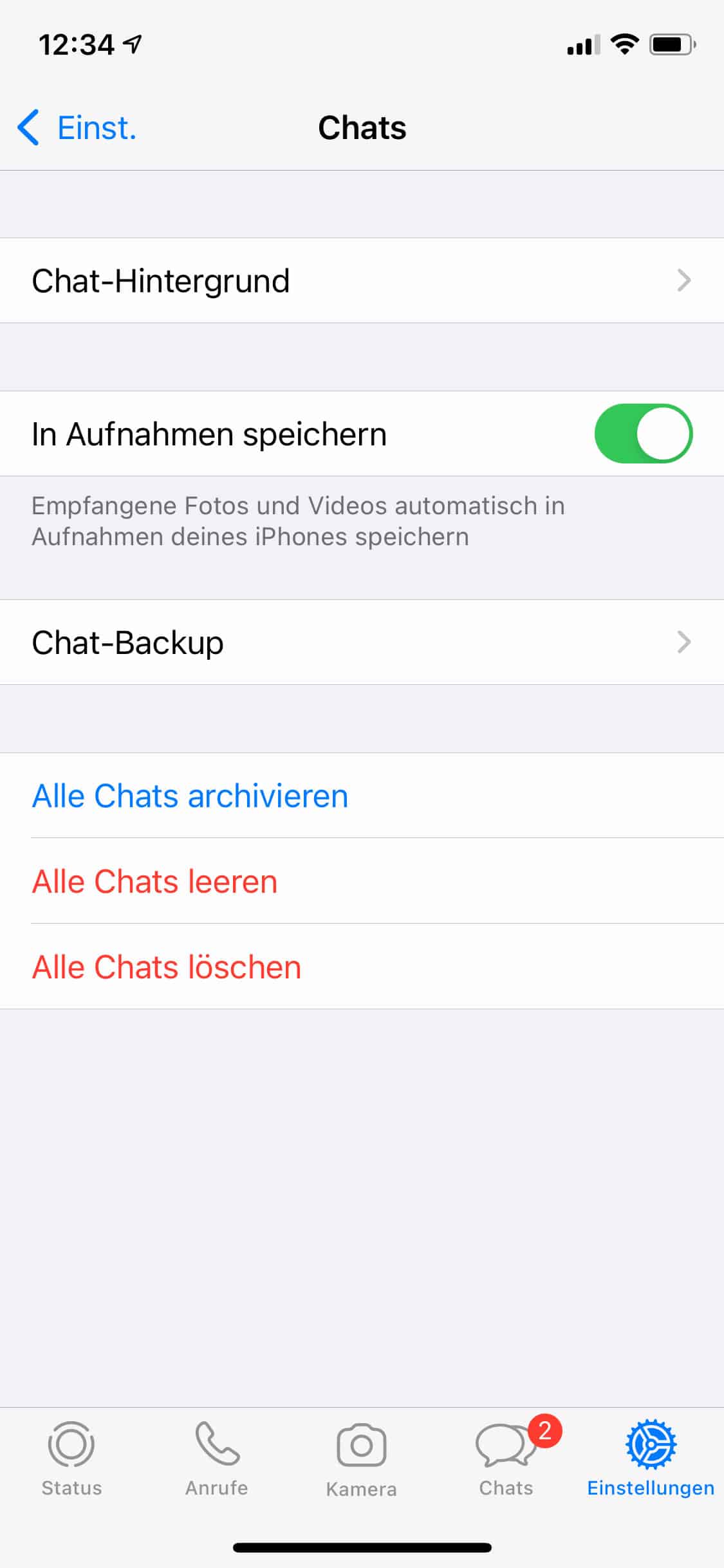 WhatsApp Backup erstellen am iPhone