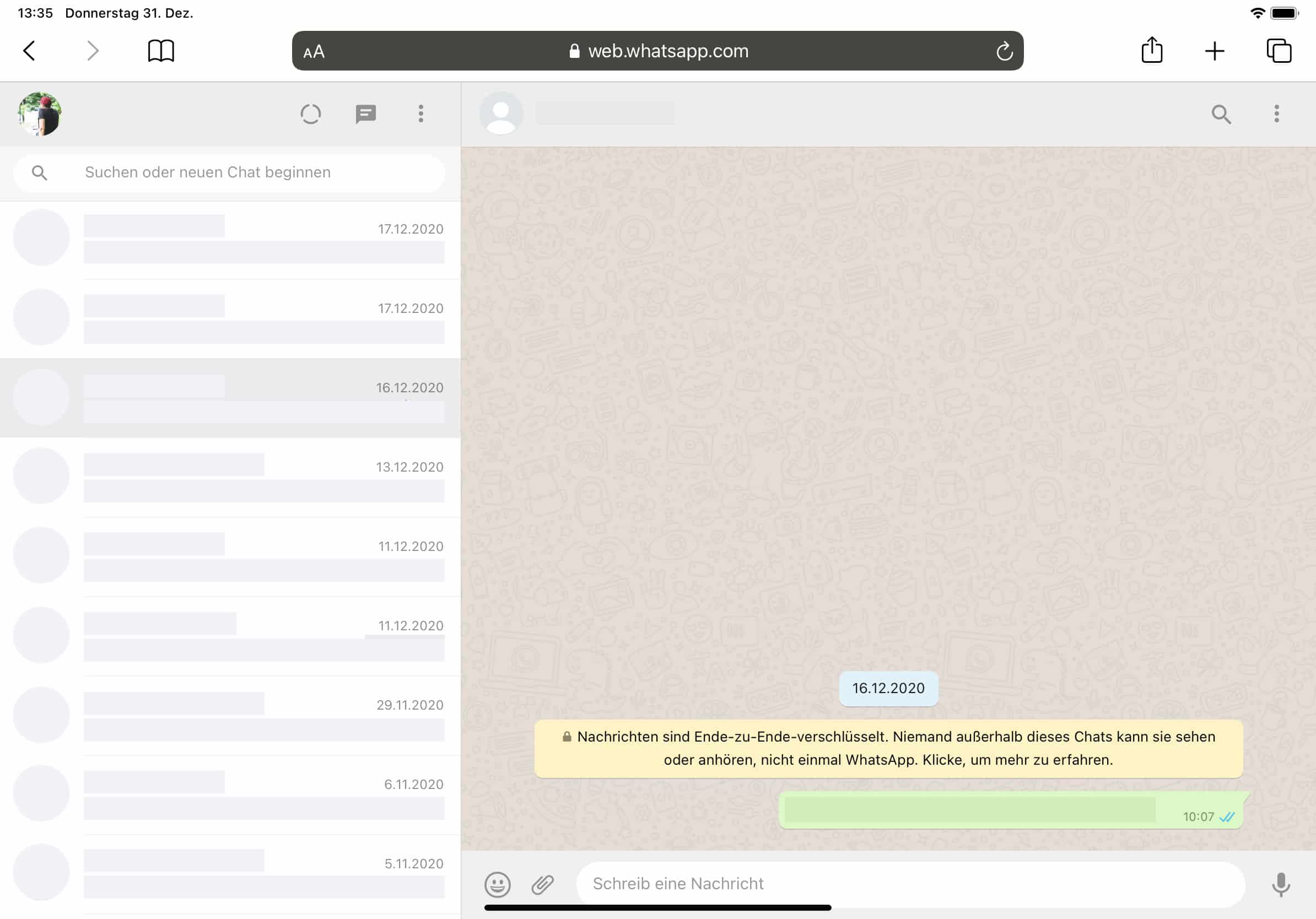 WhatsApp für iPad im Web nutzen