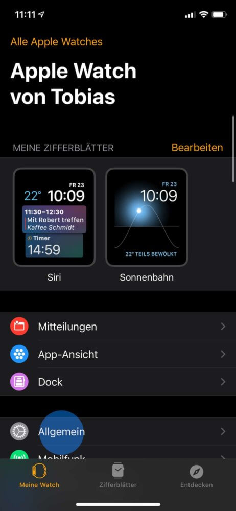 Einstellungen am iPhone öffnen