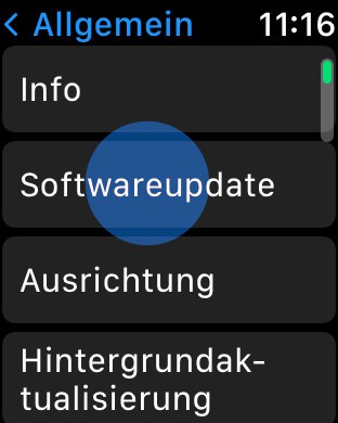 Apple Watch Update klicken