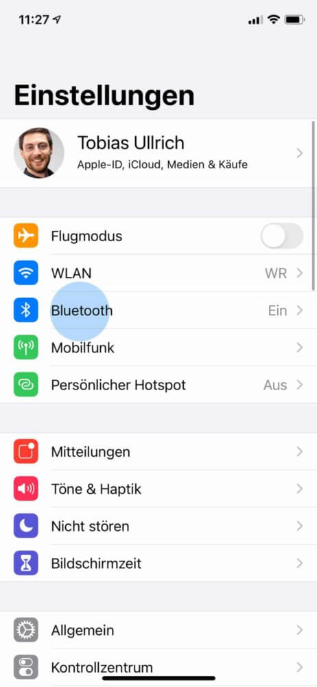 Bluetooth-Einstellungen öffnen