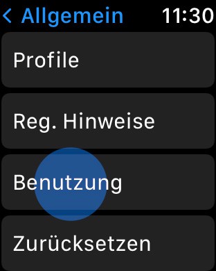 Benutzung in Einstellungen auswählen