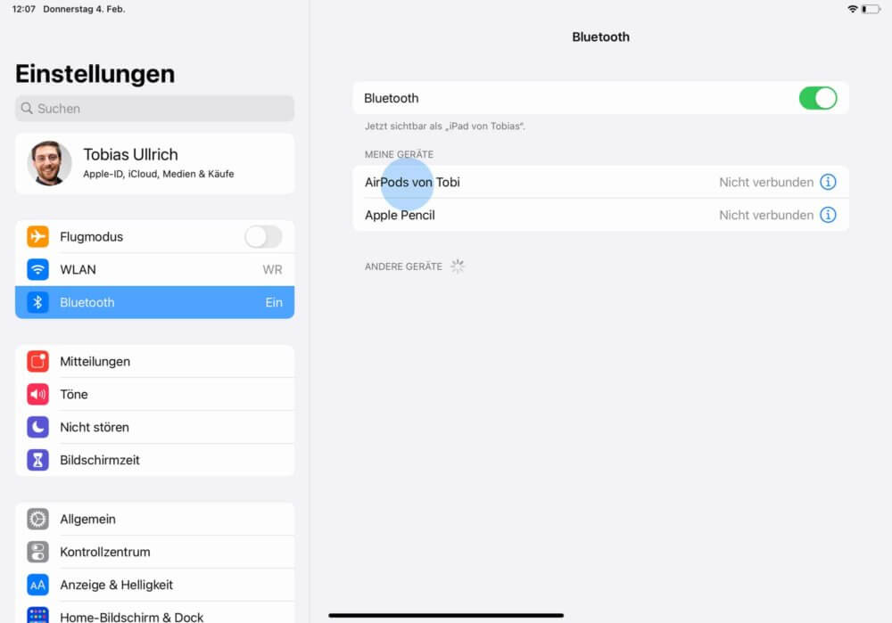 AirPods mit iPad verbinden