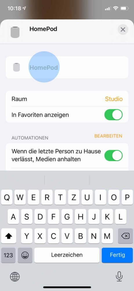 HomePod umbenennen