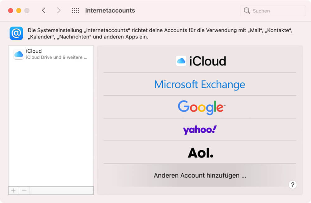 Gmail und Co bei Apple Mail einrichten